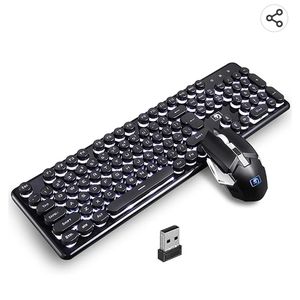 Wireless typewriter style keyboard and mouse